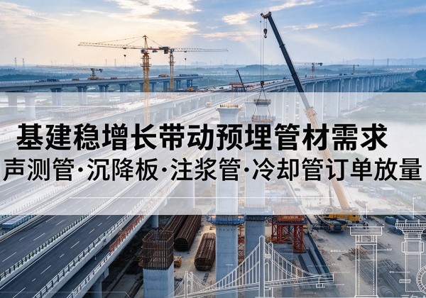 龙岩基建稳增长带动预埋监测管材需求，声测管、沉降板、注浆管订单持续放量